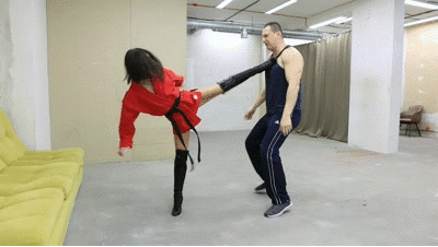 Tiffany proves her superiority in martial arts